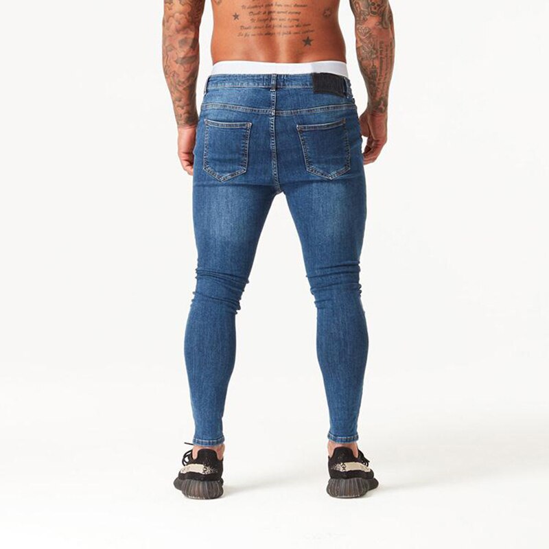 Melody Spray On Jeans 3 Colors Skinny Stretch Jeans For Men Denim Wash Broken Ripped Jeans Fashion Brand Biker Jeans Men Clothes