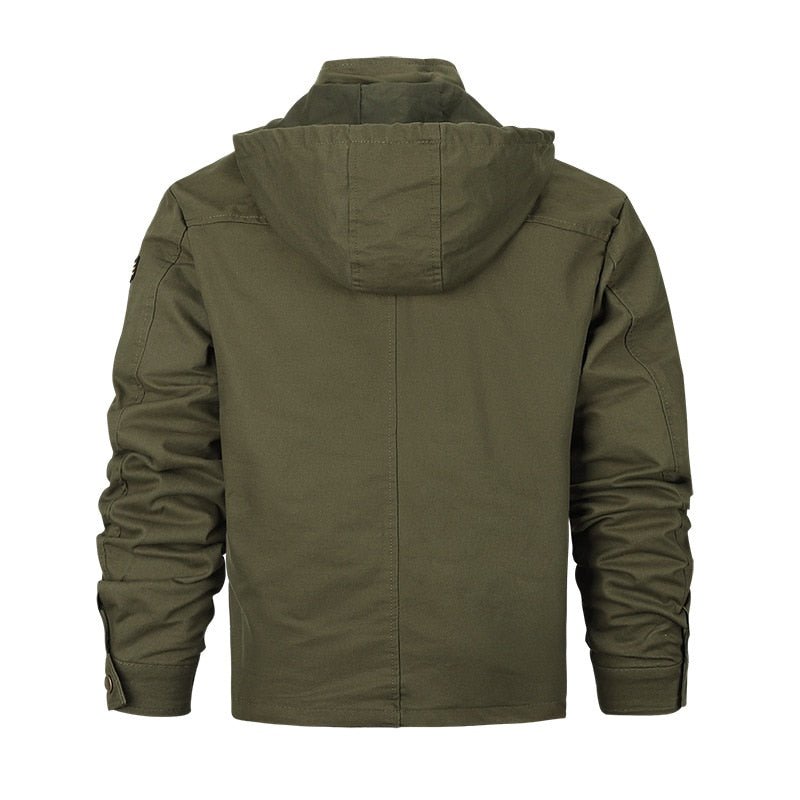 Military Men's Jackets Coat Male Windbreaker Oversized 6XL Hooded Coats Cotton Loose Casual Jacket Outerwear Men Clothing BF2601