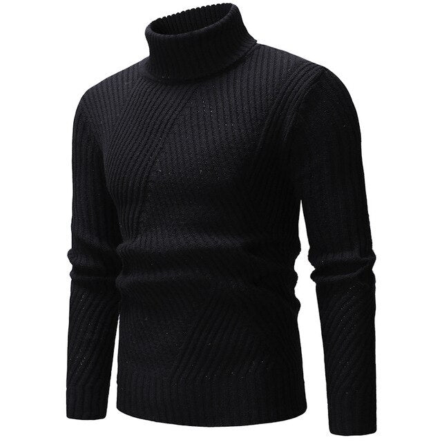 New Autumn Winter Fashion Brand Clothing Men's Sweaters Warm Slim Fit Turtleneck Men Pullover Knitted Sweater Men