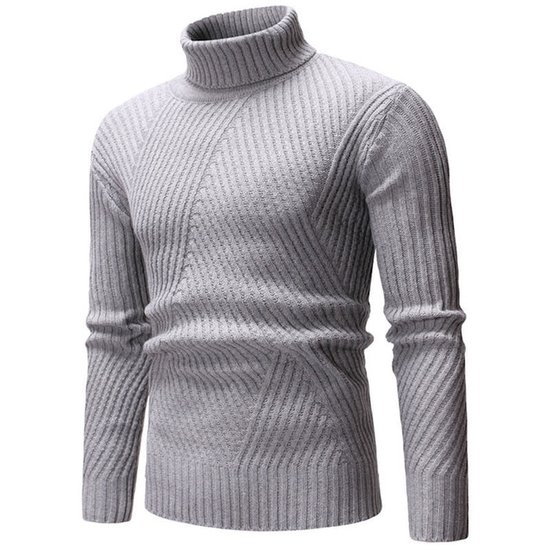 New Autumn Winter Fashion Brand Clothing Men's Sweaters Warm Slim Fit Turtleneck Men Pullover Knitted Sweater Men