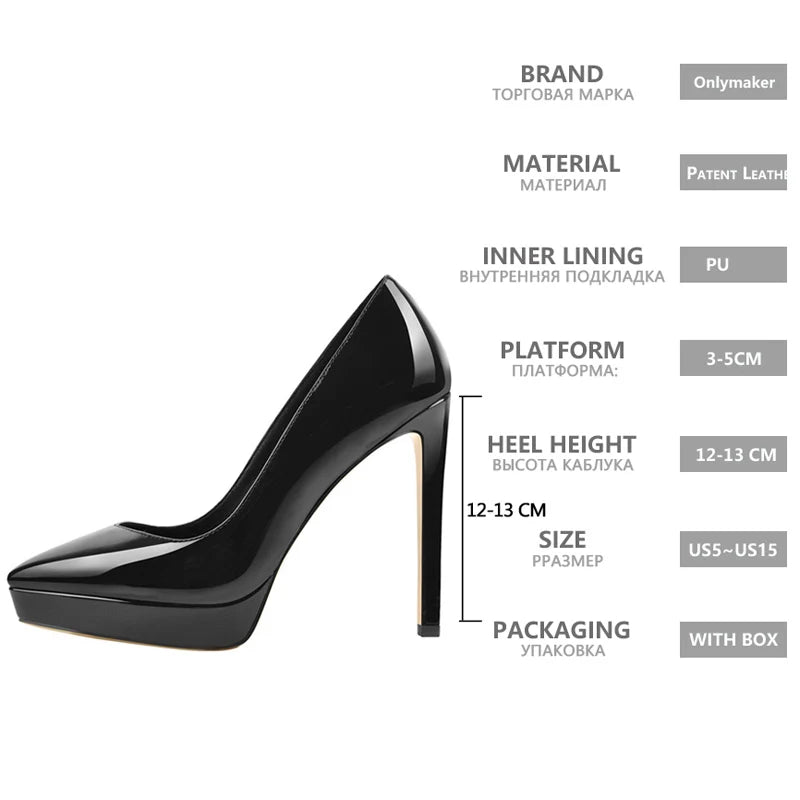 Only maker Frauen spitzen Zehen Plattform 12cm Stiletto Heels Slip on Pumps Kleid Party kleid sexy Mode Pumps