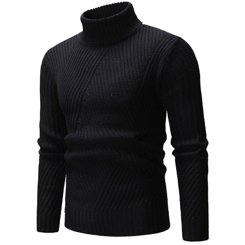 New Autumn Winter Fashion Brand Clothing Men's Sweaters Warm Slim Fit Turtleneck Men Pullover Knitted Sweater Men