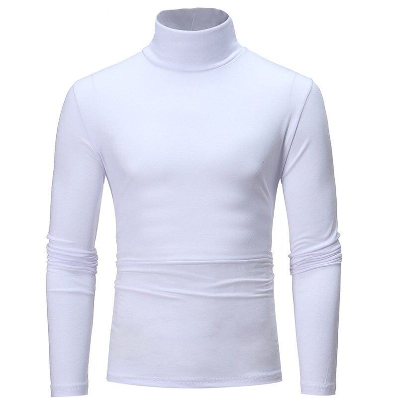 Turtleneck Knitting Tshirt Men Thin Slim Fit Fashion Stretch Mens Bottoming Shirt Comfortable Knitted Casual Knitwear Tees Men