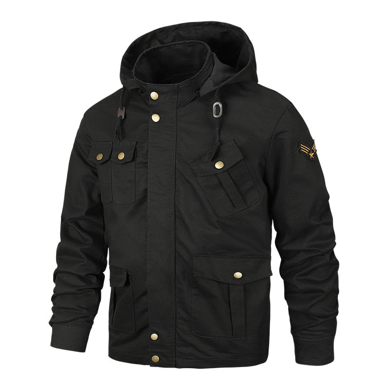 Military Men's Jackets Coat Male Windbreaker Oversized 6XL Hooded Coats Cotton Loose Casual Jacket Outerwear Men Clothing BF2601