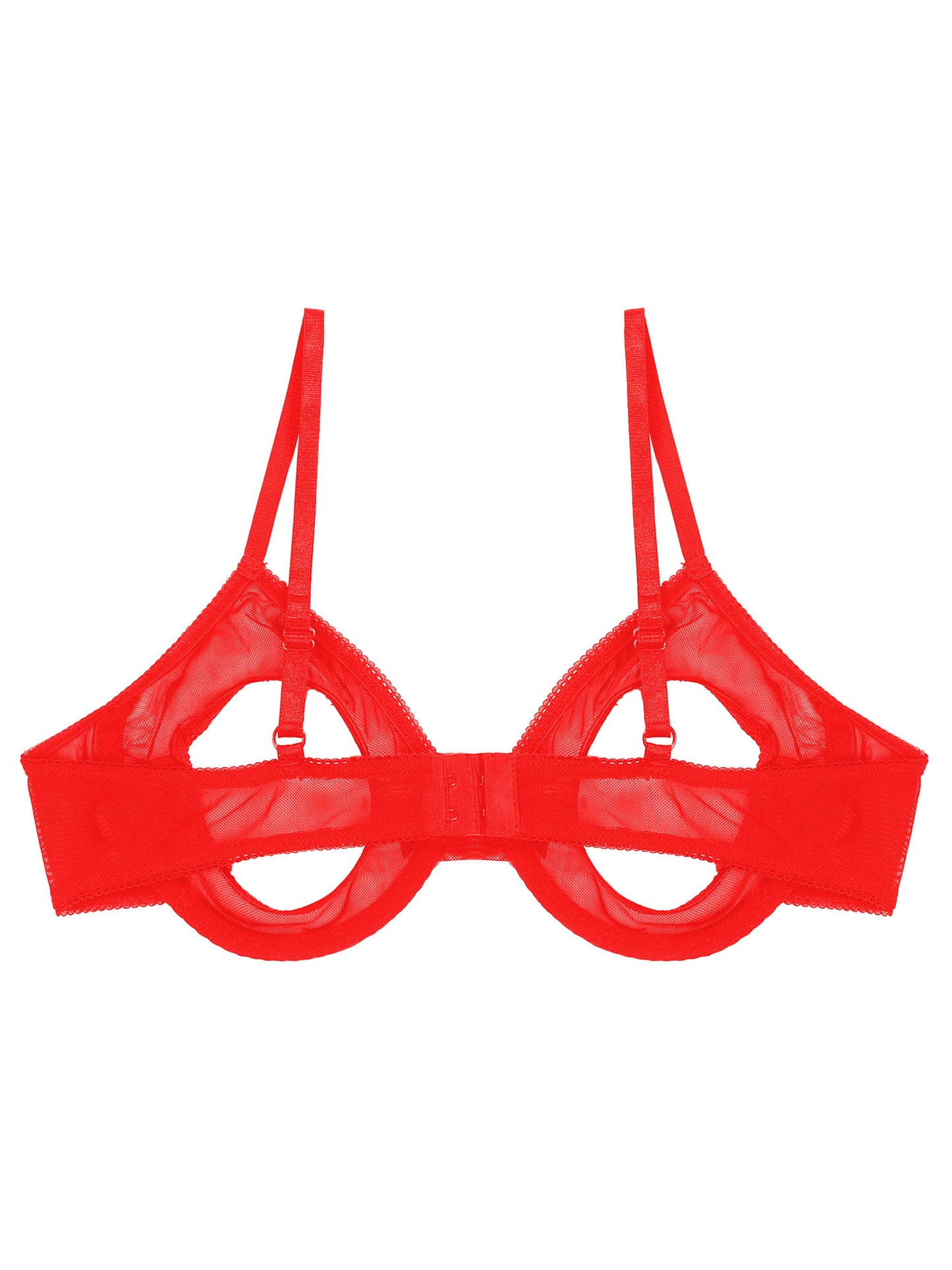 Damen sexy transparente Mesh Bügel Push-up alltäglichen BH aushöhlen offene Brustwarzen ungefütterte BH-Tops Bra lette Dessous Unterwäsche