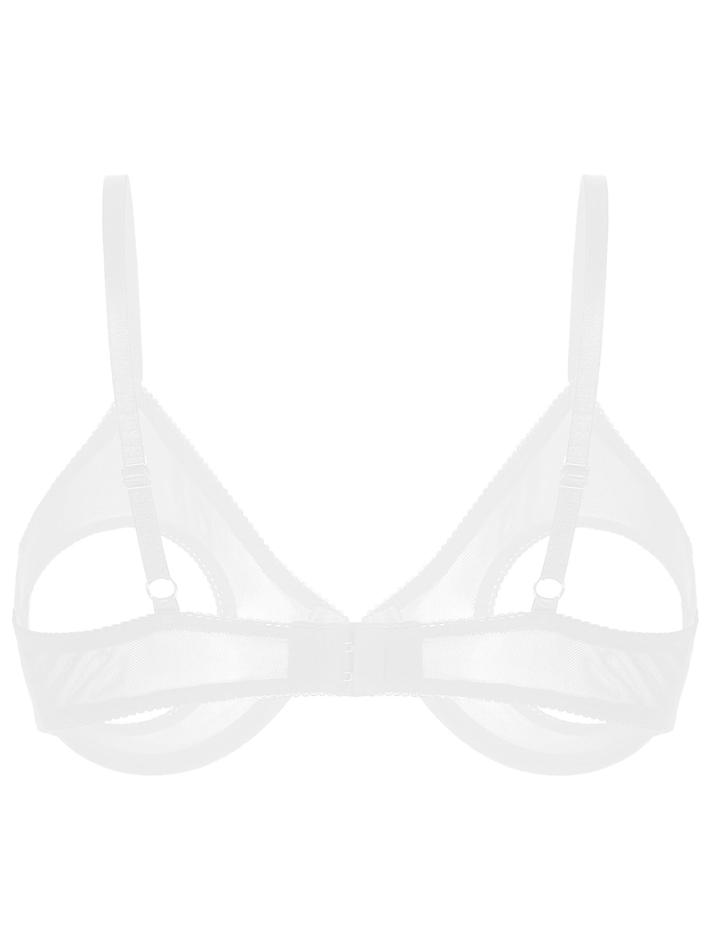 Damen sexy transparente Mesh Bügel Push-up alltäglichen BH aushöhlen offene Brustwarzen ungefütterte BH-Tops Bra lette Dessous Unterwäsche
