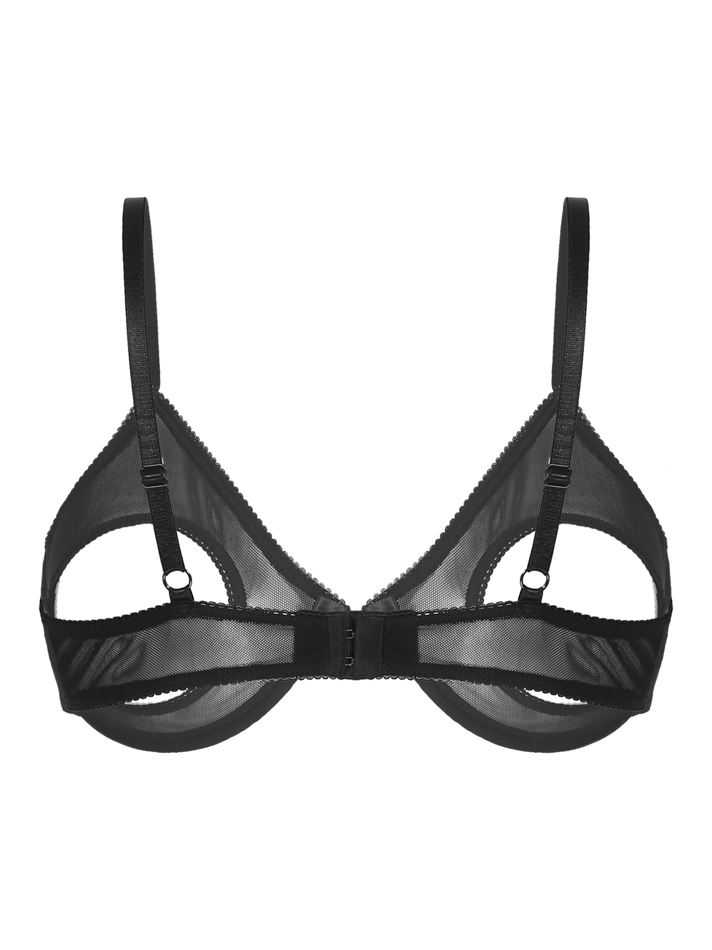 Damen sexy transparente Mesh Bügel Push-up alltäglichen BH aushöhlen offene Brustwarzen ungefütterte BH-Tops Bra lette Dessous Unterwäsche