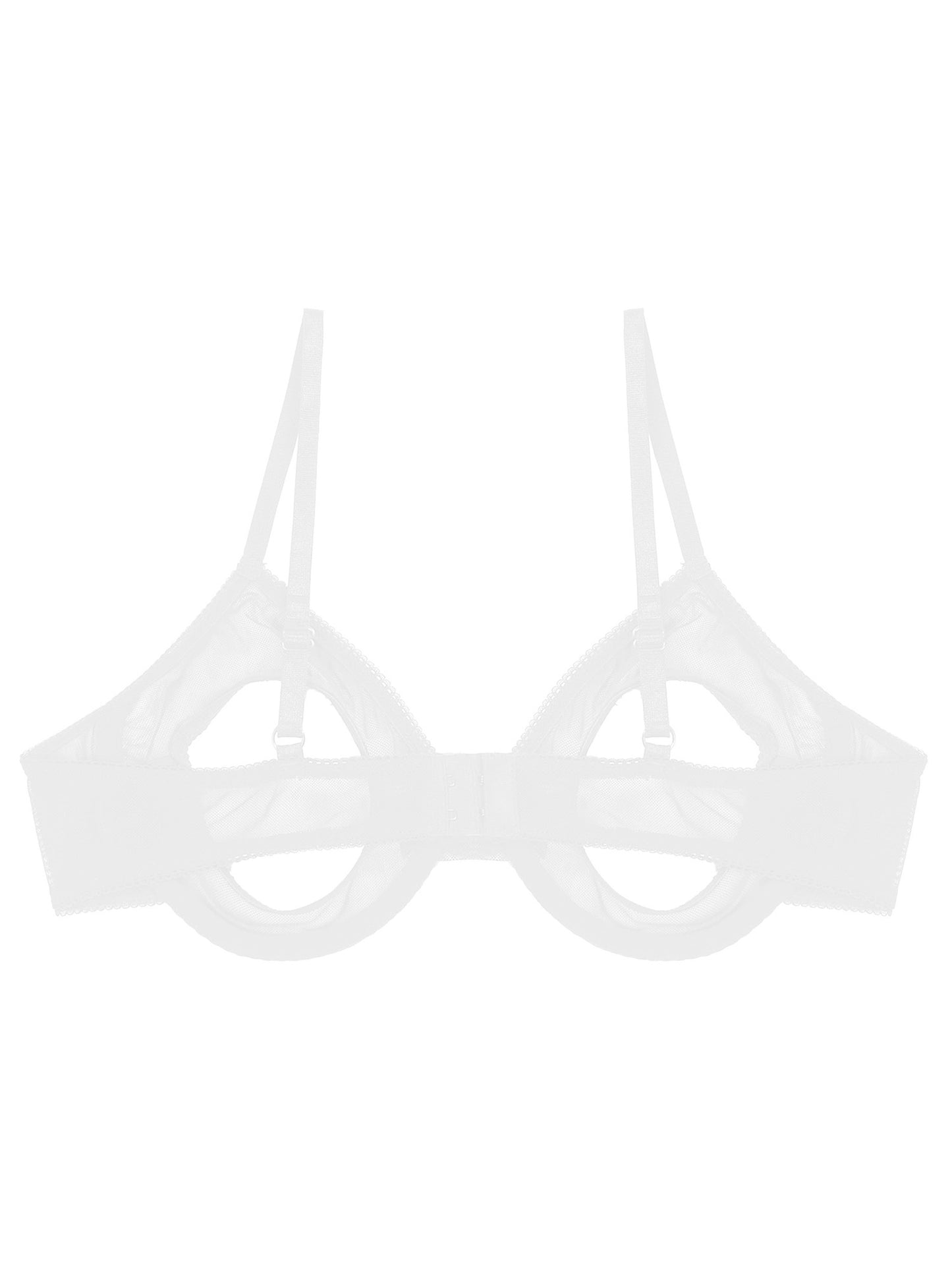 Damen sexy transparente Mesh Bügel Push-up alltäglichen BH aushöhlen offene Brustwarzen ungefütterte BH-Tops Bra lette Dessous Unterwäsche