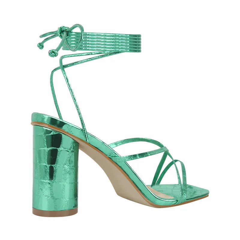Hoch Ferse Offene spitze Sandalen