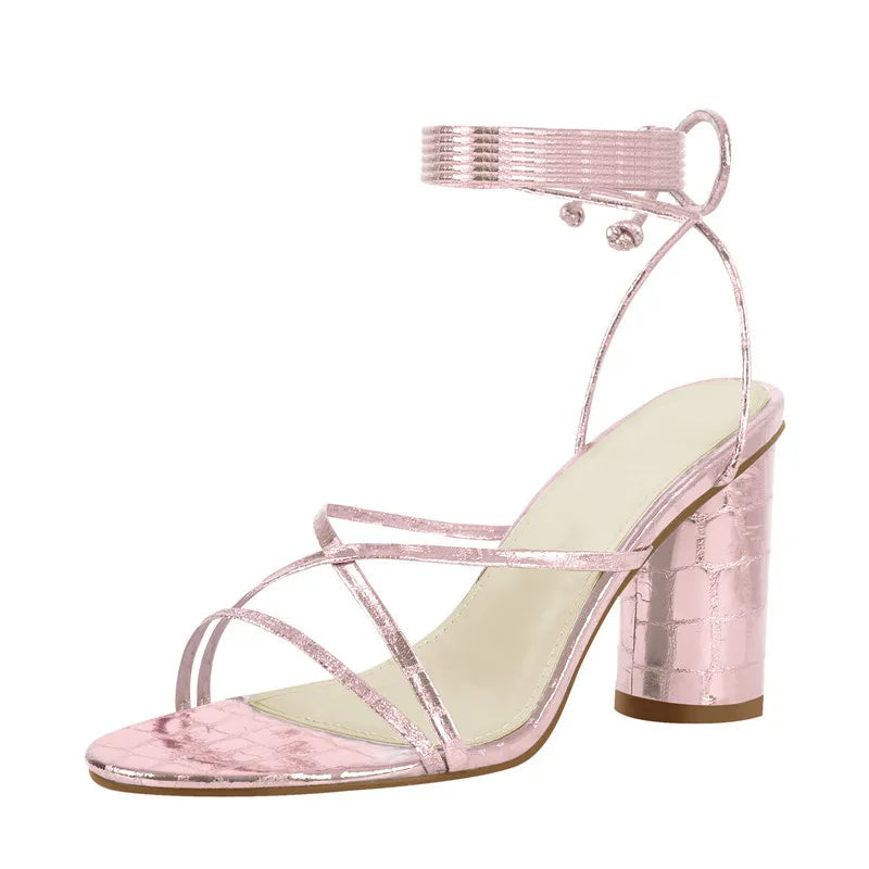 Hoch Ferse Offene spitze Sandalen