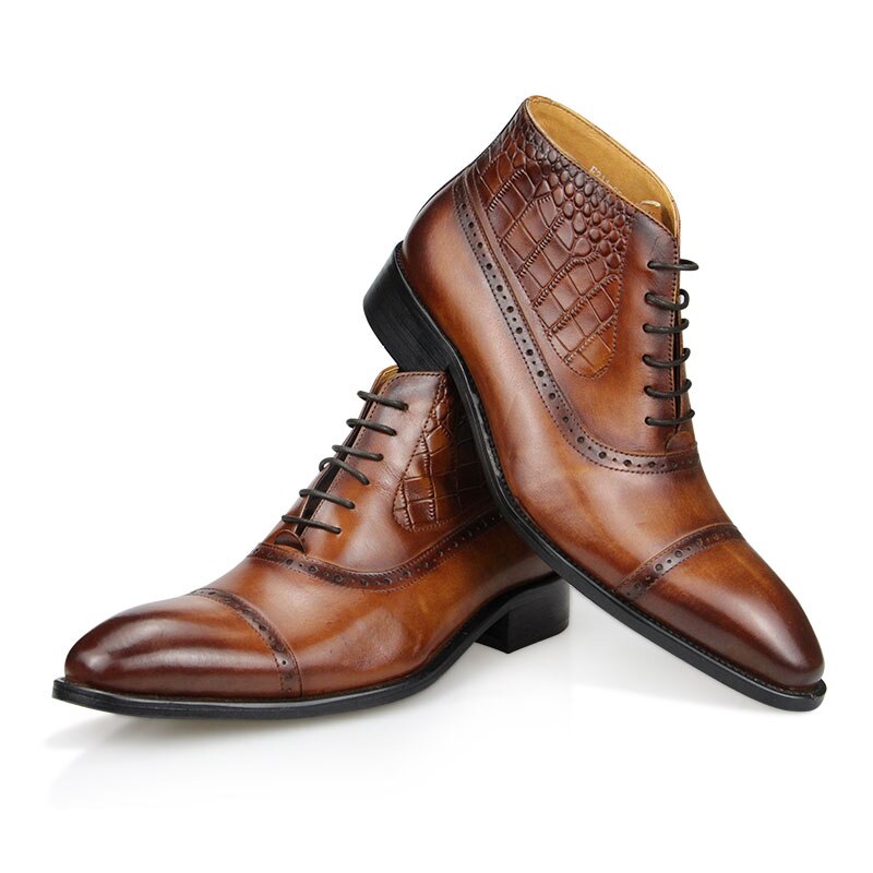 Luxury Genuine Leather Men Ankle Boot