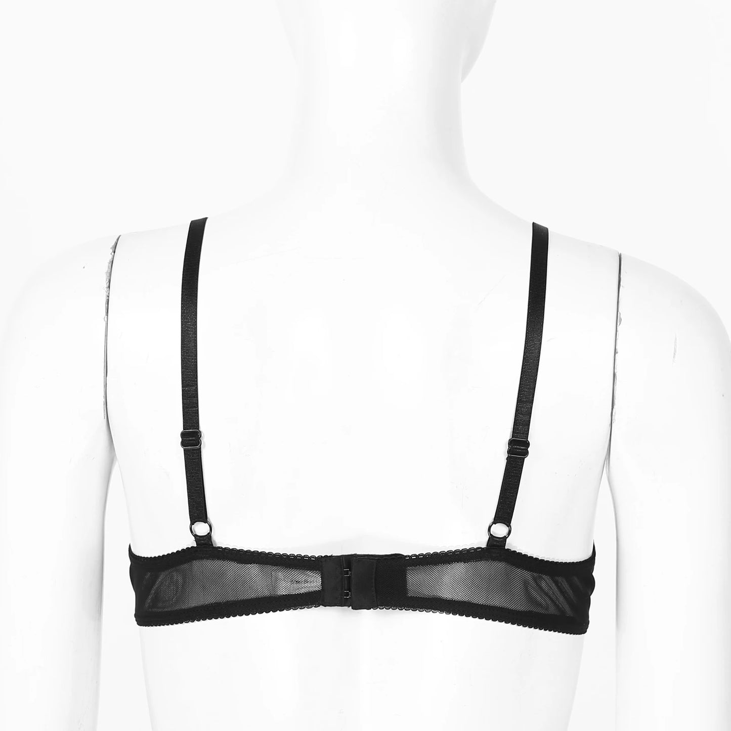 Damen sexy transparente Mesh Bügel Push-up alltäglichen BH aushöhlen offene Brustwarzen ungefütterte BH-Tops Bra lette Dessous Unterwäsche