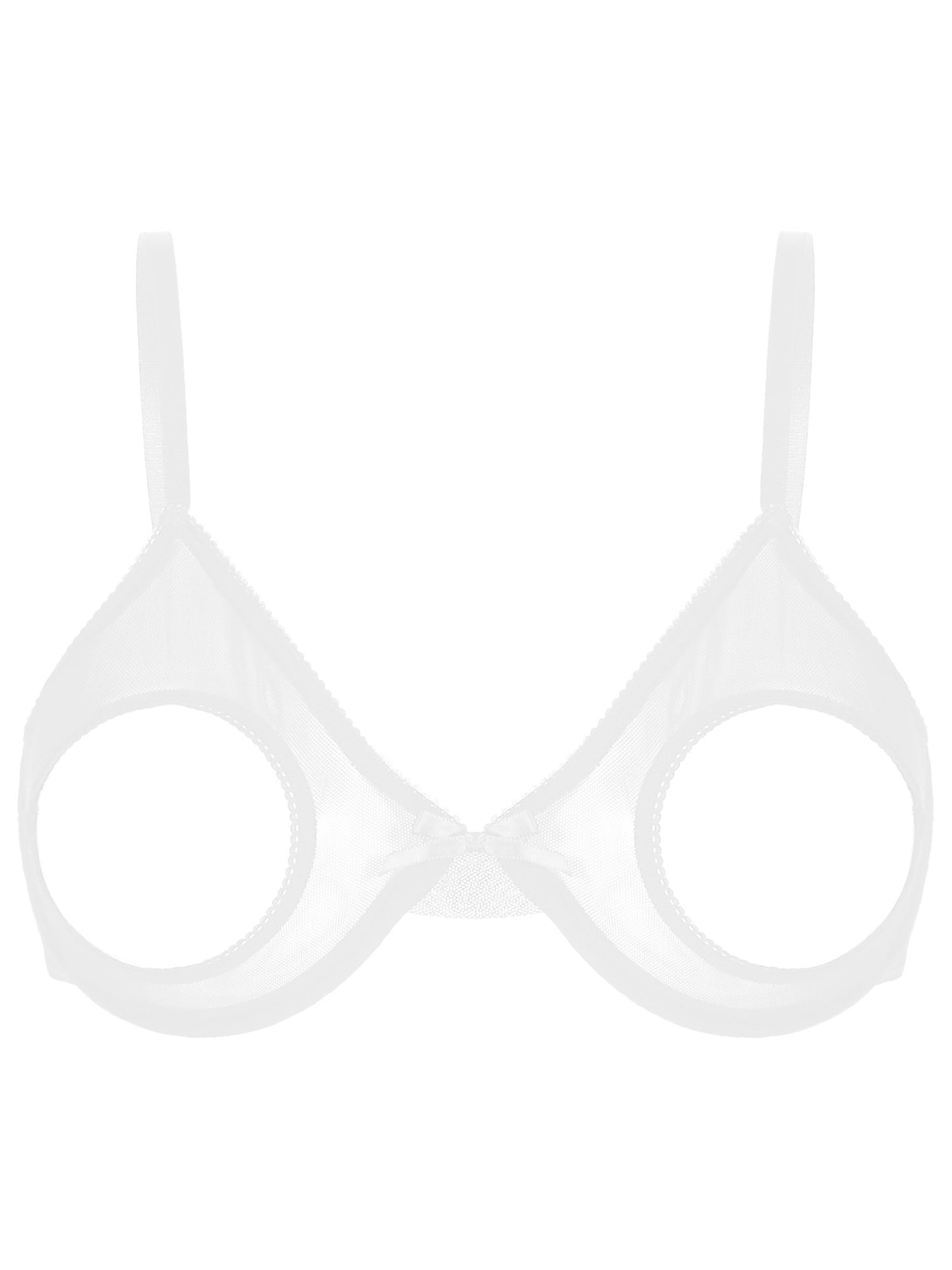 Damen sexy transparente Mesh Bügel Push-up alltäglichen BH aushöhlen offene Brustwarzen ungefütterte BH-Tops Bra lette Dessous Unterwäsche