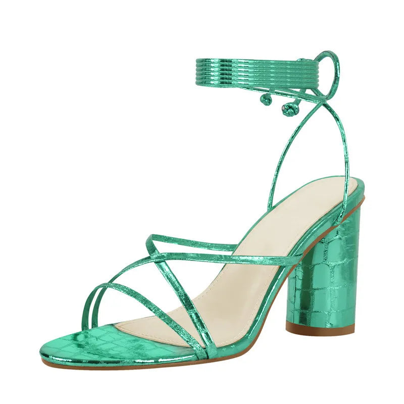 Hoch Ferse Offene spitze Sandalen