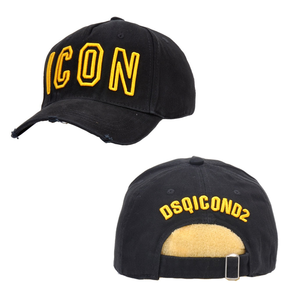 DSQICOND2 Brand DSQ2 100% Cotton Baseball Caps ICON Letters High Quality Cap Men Women Customer Design Hat Black Cap Dad Hats