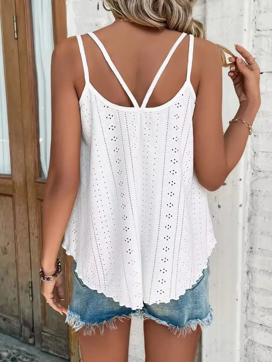 Große große 5xl Frauen Freizeit einfache Boho Camis Tops Frauen aushöhlen Top Pullover 2024 neue Sommer lässig Strand hemden Kleidung
