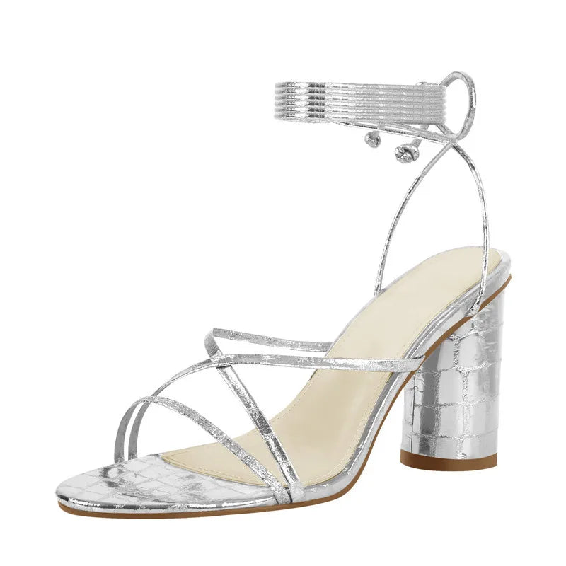 Hoch Ferse Offene spitze Sandalen
