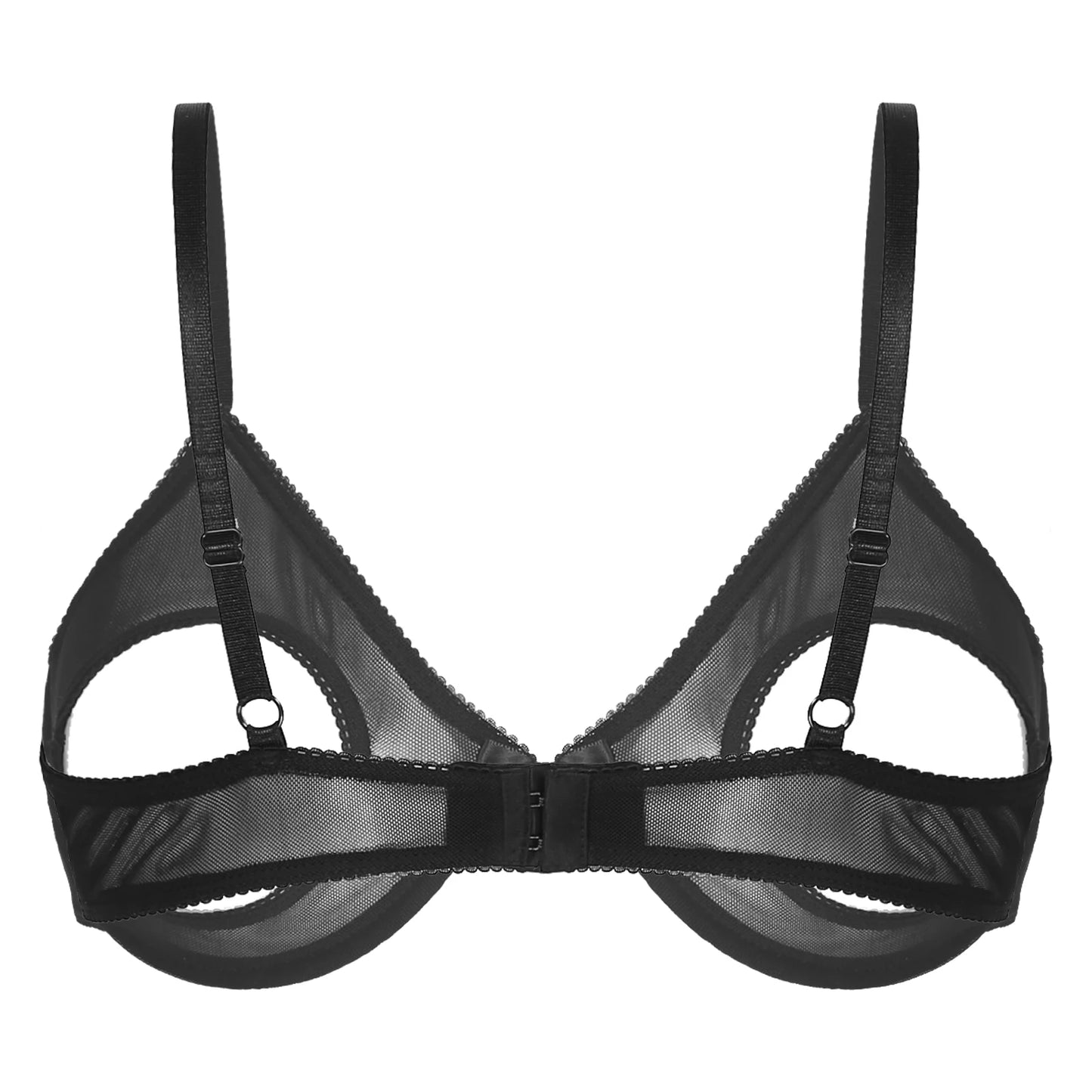 Damen sexy transparente Mesh Bügel Push-up alltäglichen BH aushöhlen offene Brustwarzen ungefütterte BH-Tops Bra lette Dessous Unterwäsche