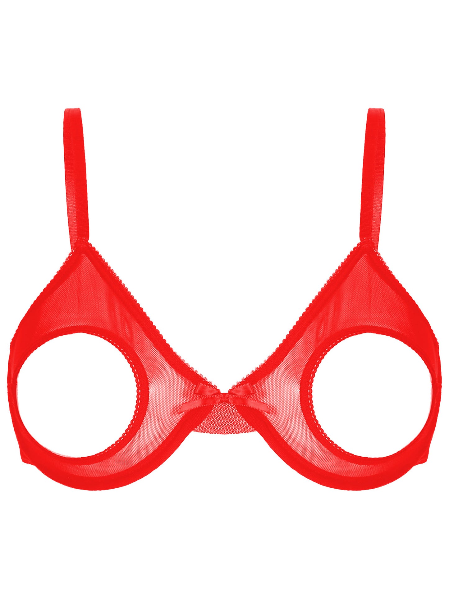Damen sexy transparente Mesh Bügel Push-up alltäglichen BH aushöhlen offene Brustwarzen ungefütterte BH-Tops Bra lette Dessous Unterwäsche