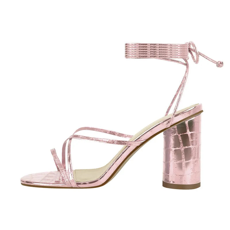 Hoch Ferse Offene spitze Sandalen