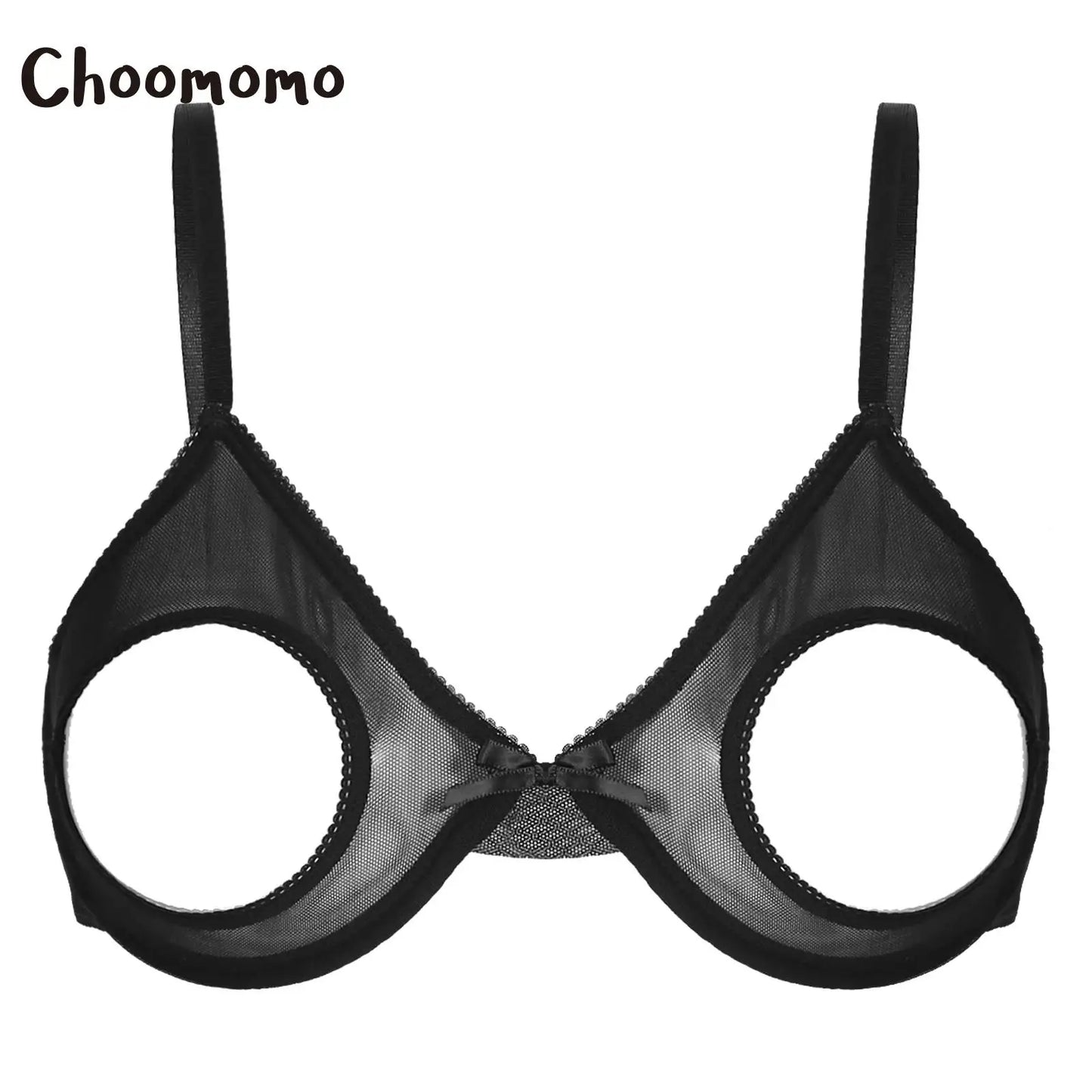 Damen sexy transparente Mesh Bügel Push-up alltäglichen BH aushöhlen offene Brustwarzen ungefütterte BH-Tops Bra lette Dessous Unterwäsche