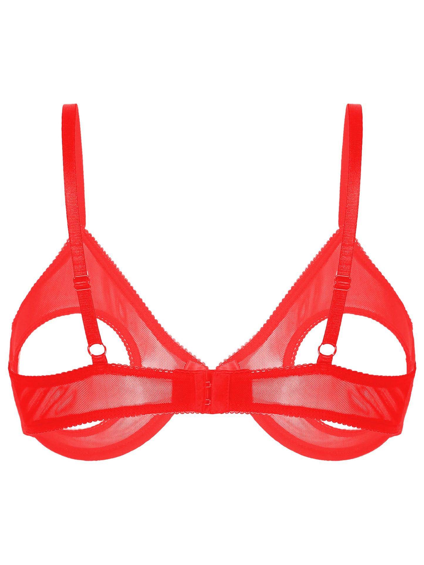 Damen sexy transparente Mesh Bügel Push-up alltäglichen BH aushöhlen offene Brustwarzen ungefütterte BH-Tops Bra lette Dessous Unterwäsche