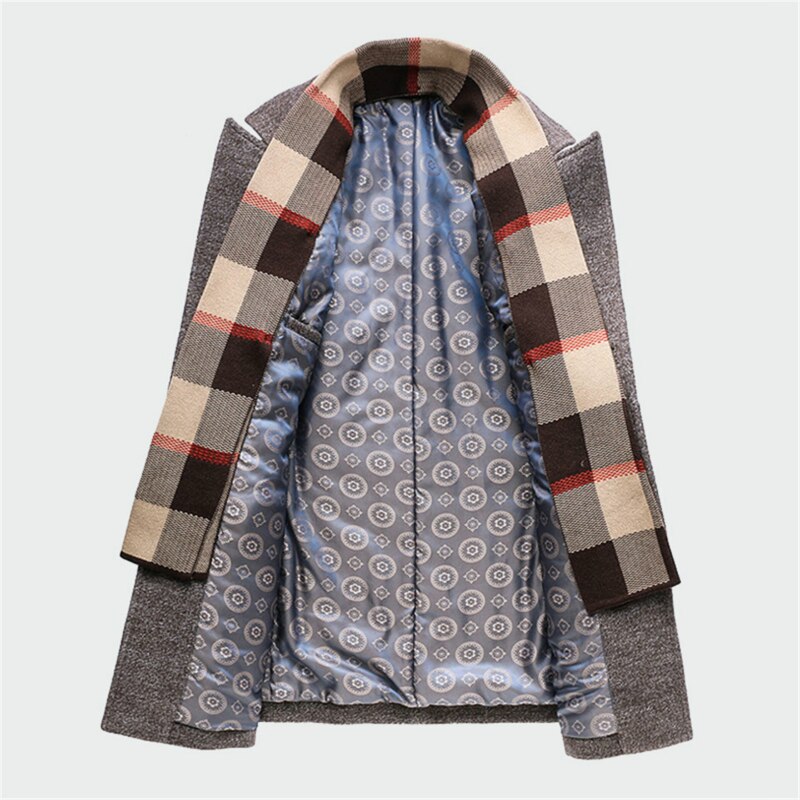 High Quality Woollen Coats Men With A Scarf Lapel Plain Mens Woollen Coat Business Casual Men's Coat Warm Luxury Overcoat M-5XL