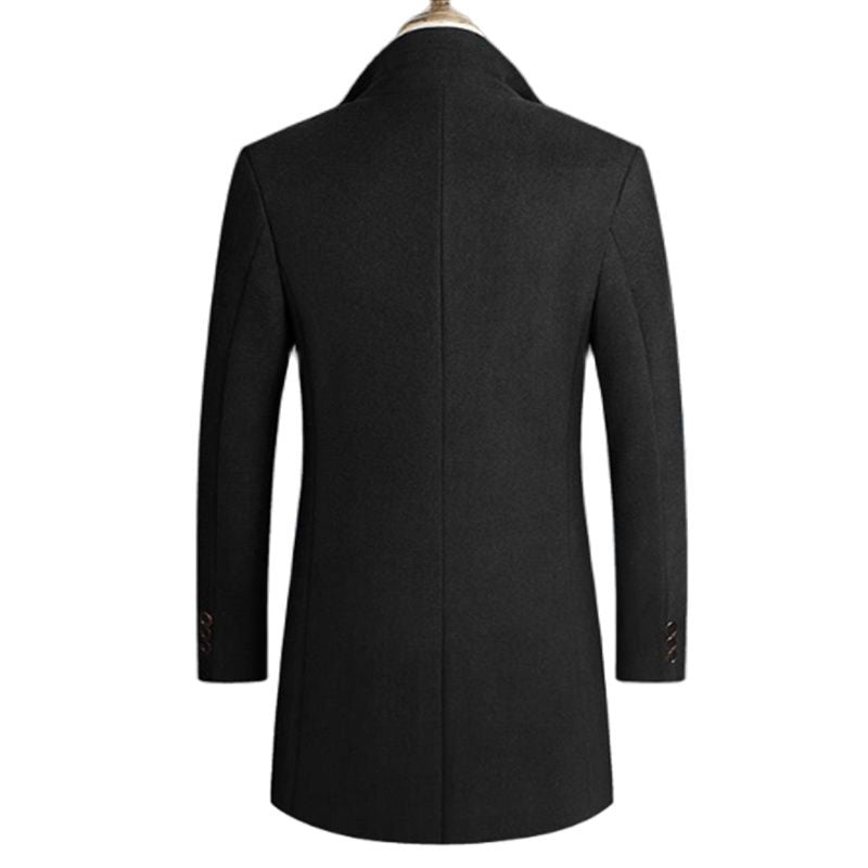 New Autumn Winter Long Overcoat Men Fashion Slim Fit Long Wool Blends Coats Men Solid Business Causal Windbreaker Jackets Men