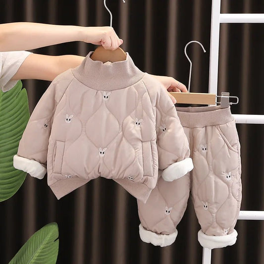 1 2 3 4 5 Jahre Winter Baby Mädchen Kleidung Sets Warm Halten Verdicken Mantel Und Hosen Mädchen Anzüge Geburtstag geschenke Kinder Kleidung - Blockshop.store