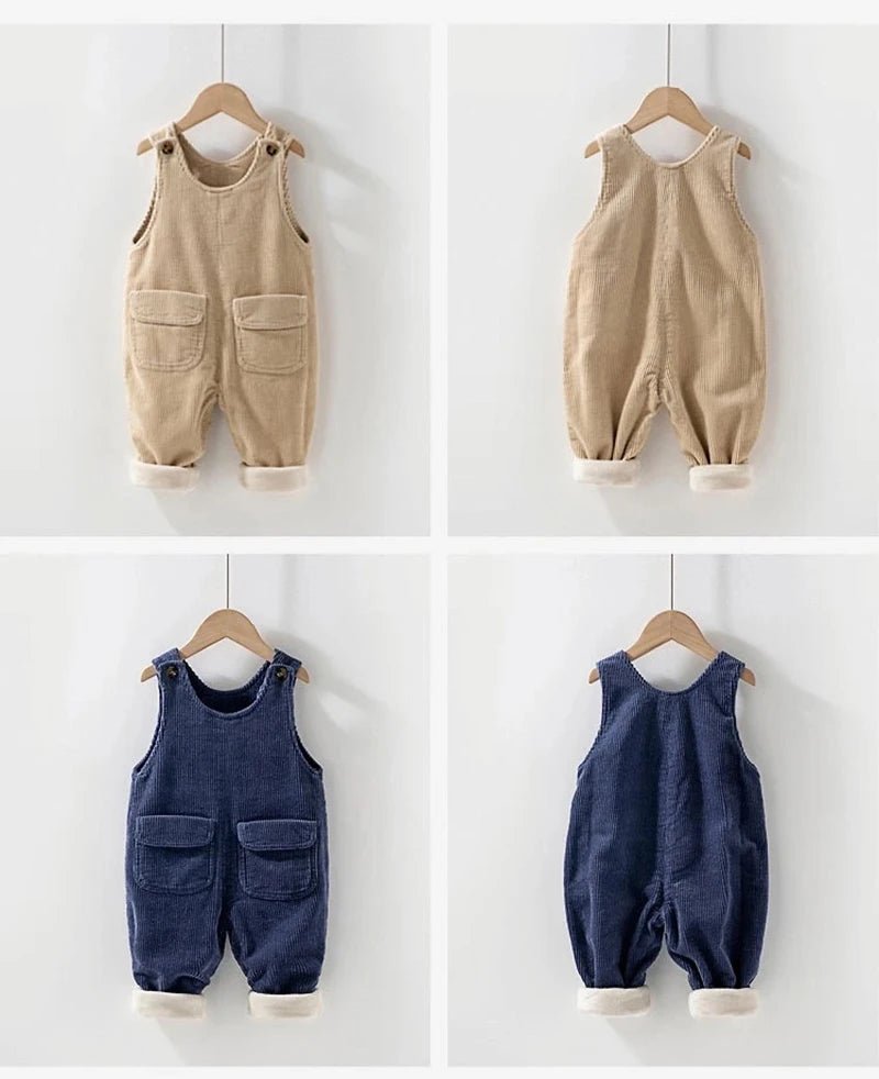 1 2 3 4 jahre Kleinkind Mädchen Jungen Overalls Herbst Winter Verdicken Warme Cord Overall Baby Strampler Kinder Hosen Geburtstag präsentieren - Blockshop.store