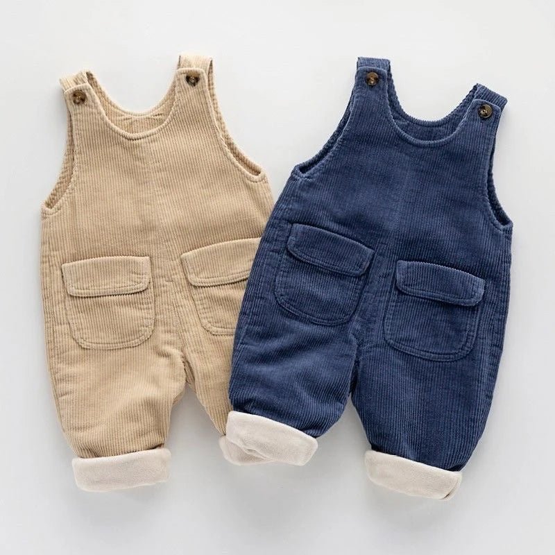 1 2 3 4 jahre Kleinkind Mädchen Jungen Overalls Herbst Winter Verdicken Warme Cord Overall Baby Strampler Kinder Hosen Geburtstag präsentieren - Blockshop.store