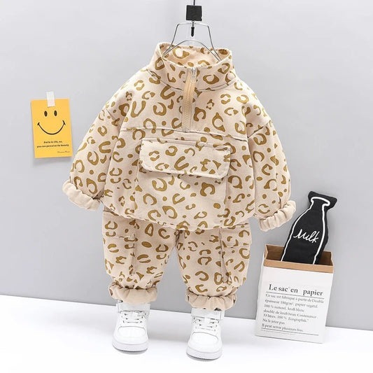 1 2 3 4 jahre Leopard Druck Mädchen Kleidung Sets Frühling Herbst Mode Mantel Und Hosen 2Pcs Jungen Anzüge geburtstag Geschenk Kinder Kleidung - Blockshop.store