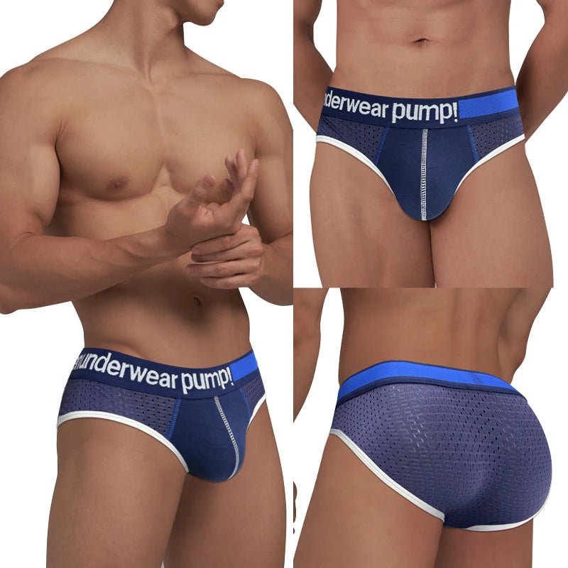 1/2/3PCS Sexy Männer Unterwäsche Slips Mesh Atmungsaktive Dessous Mann Unterhose Bikini Kurze Suspensorium Baumwolle beutel Höschen Homosexuell Kurze - Blockshop.store