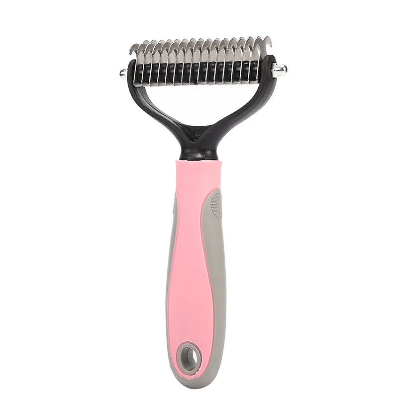 2 Sided Professional Pet Deshedding Brush Dematting Dog Comb Cat Brush Rake Puppy Grooming Tools Undercoat Shedding Flying Hair - Blockshop.store