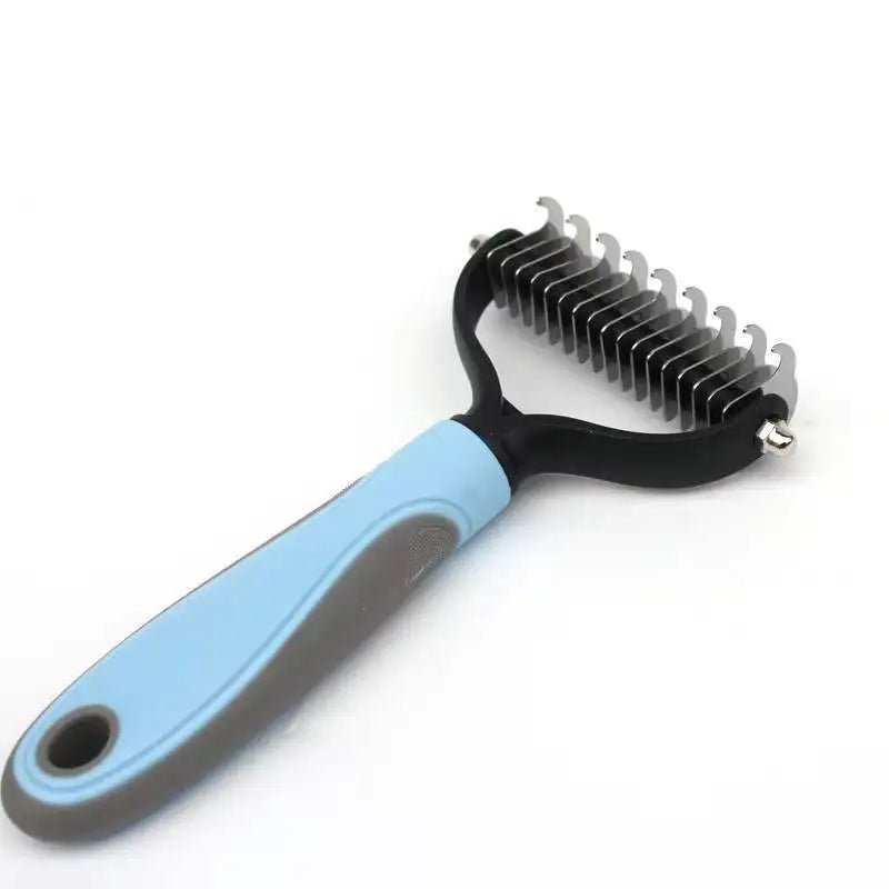 2 Sided Professional Pet Deshedding Brush Dematting Dog Comb Cat Brush Rake Puppy Grooming Tools Undercoat Shedding Flying Hair - Blockshop.store