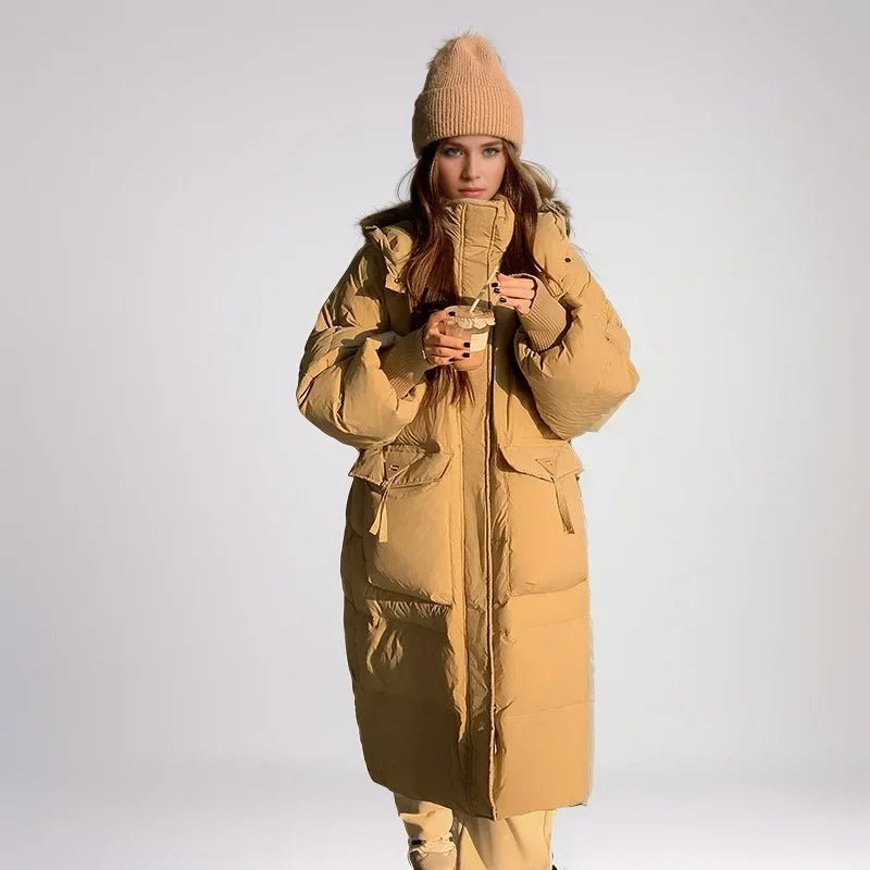 2024 Autumn Winter Women Long Parkas Jackets Down Cotton Padded Thickened Overknee Loose Casual Warm Hooded Puffer Coats Female - Blockshop.store