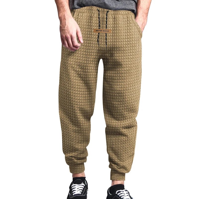 2024 independent station cross - border jacquard small checkered drawstring loose trousers men's pants spring and autumn casual sw - Blockshop.store