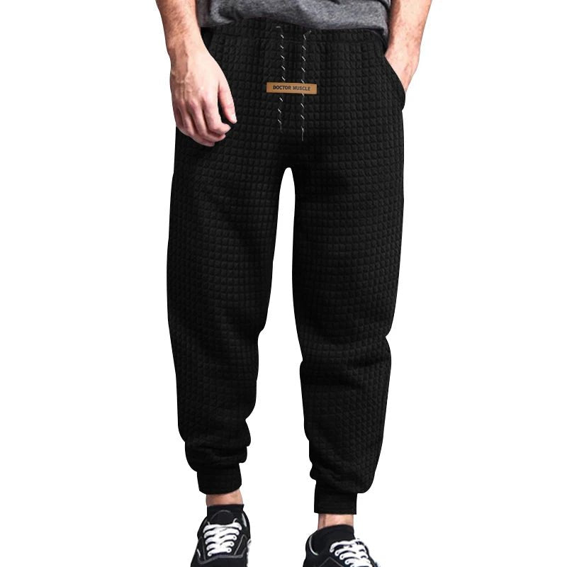 2024 independent station cross - border jacquard small checkered drawstring loose trousers men's pants spring and autumn casual sw - Blockshop.store