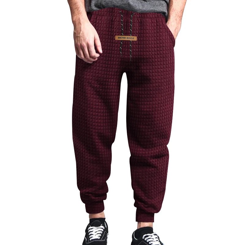 2024 independent station cross - border jacquard small checkered drawstring loose trousers men's pants spring and autumn casual sw - Blockshop.store