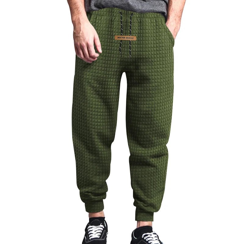 2024 independent station cross - border jacquard small checkered drawstring loose trousers men's pants spring and autumn casual sw - Blockshop.store