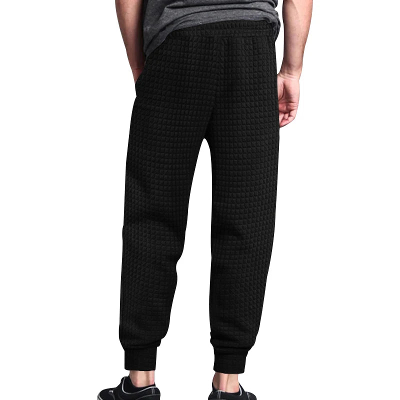 2024 independent station cross - border jacquard small checkered drawstring loose trousers men's pants spring and autumn casual sw - Blockshop.store