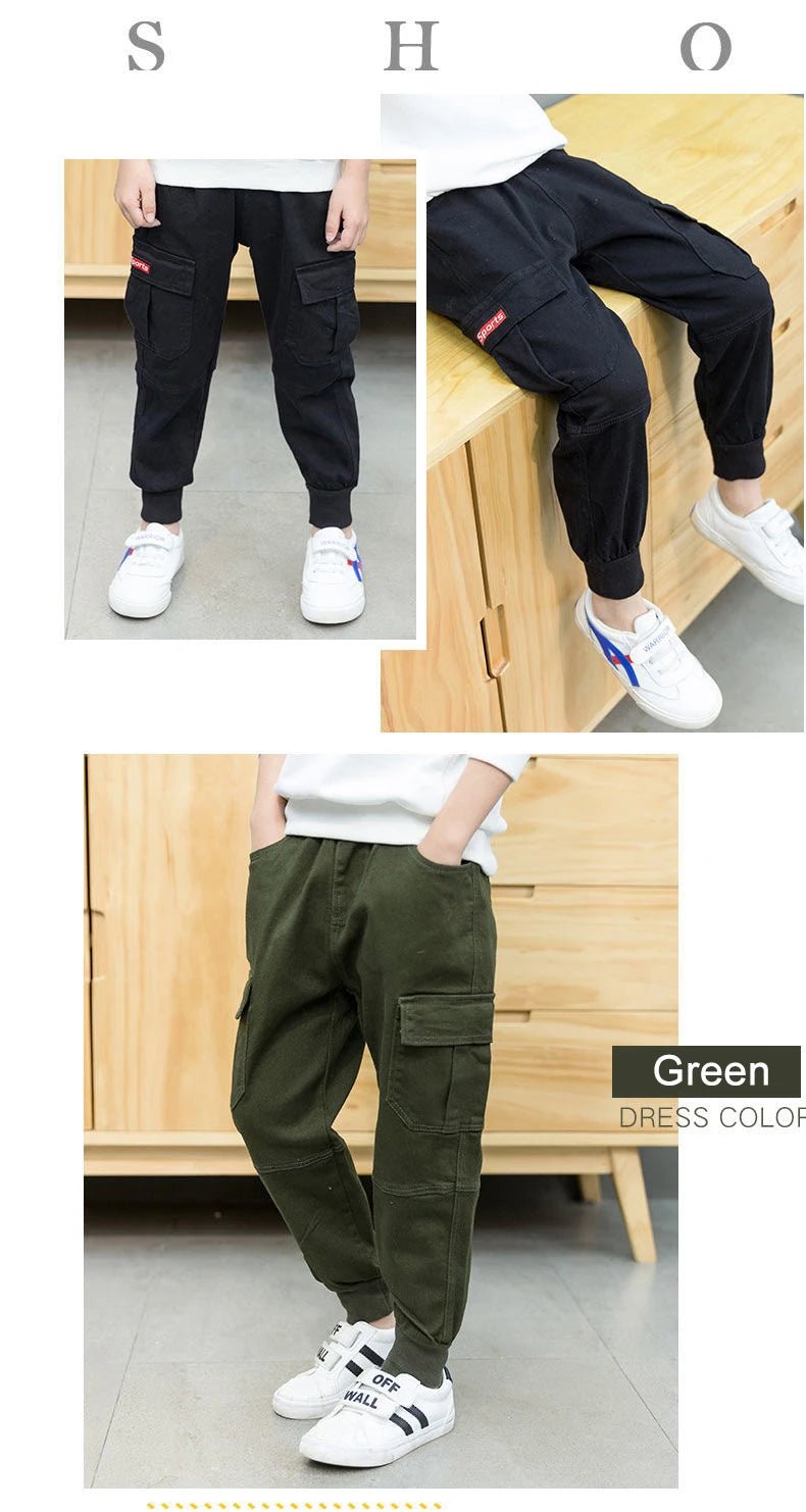 2024 neue Mode Teen Jungen Cargo hose Herbst Winter verdicken Jungen Hose lässig Kinder Sport hose 4 - 13 Jahre Kinder kleidung - Blockshop.store