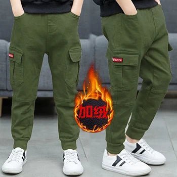 2024 neue Mode Teen Jungen Cargo hose Herbst Winter verdicken Jungen Hose lässig Kinder Sport hose 4 - 13 Jahre Kinder kleidung - Blockshop.store