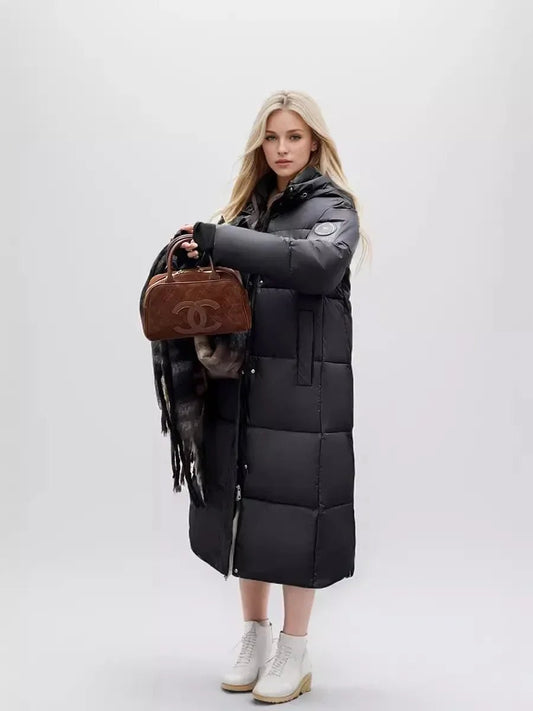 2024 neue Verdicken Schnee Parkas Mode Winddicht Glänzend Unten Baumwolle Mit Kapuze Frauen Jacke Winter Lose Lange Mantel Kleidung Damen - Blockshop.store