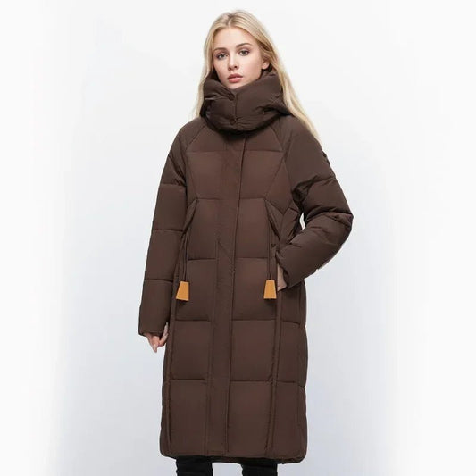 2024 neue Winter Daunen Baumwoll jacke Frauen langen Mantel Kapuze große Taschen Mode warme dicke Reiß verschluss Mantel weibliche Schnee mantel Parkas - Blockshop.store