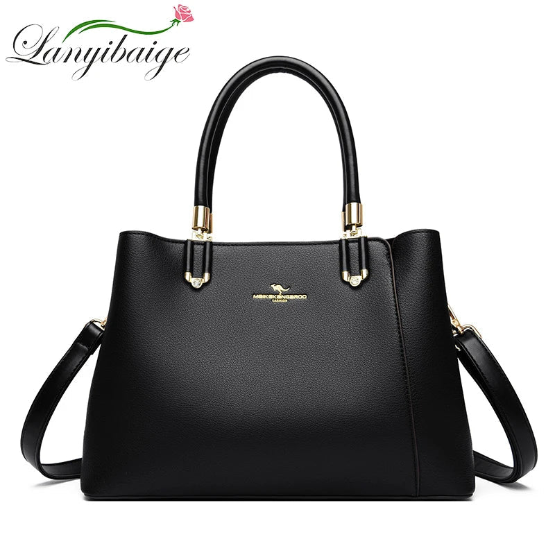 2024 New Genuine Leather Handbag High Quality Women Crossbody Shoulder Bags Designer Large Capacity Casual Tote Bag Sac A Main - Blockshop.store