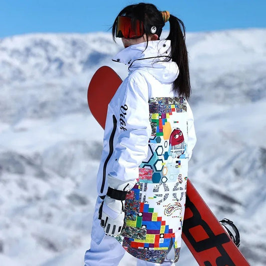 2024 Snowboard jacken Winter Overs ize Ski jacke Frauen warme wind dichte wasserdichte Schnee bekleidung abnehmbares Skifahren Snowboarden - Blockshop.store