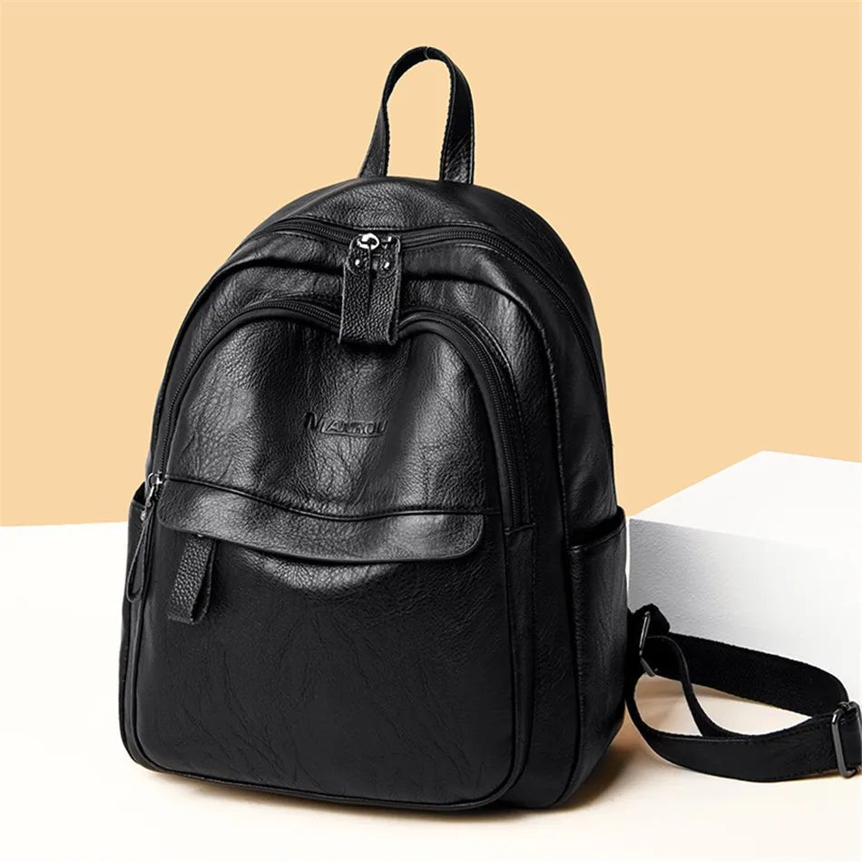 2024 weibliche Leder rucksäcke hochwertige Damen rucksäcke Luxus designer große Kapazität lässig Tages rucksack Mädchen Mochi las sac a dos - Blockshop.store