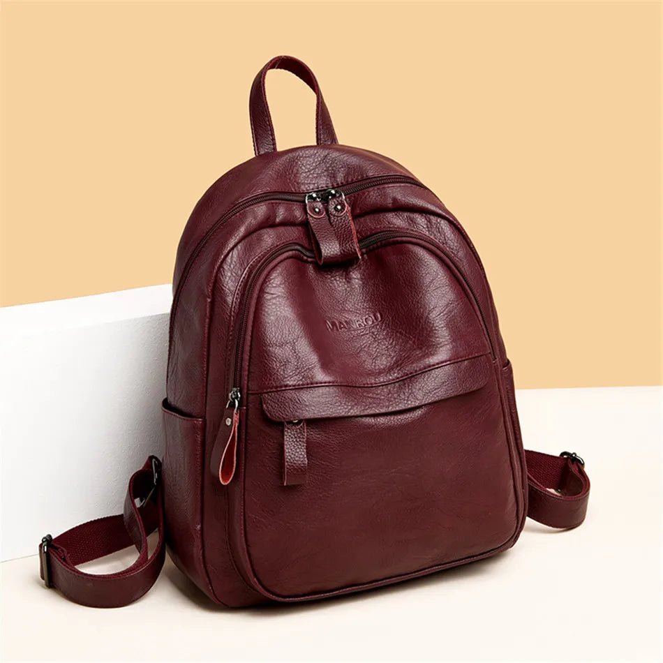 2024 weibliche Leder rucksäcke hochwertige Damen rucksäcke Luxus designer große Kapazität lässig Tages rucksack Mädchen Mochi las sac a dos - Blockshop.store