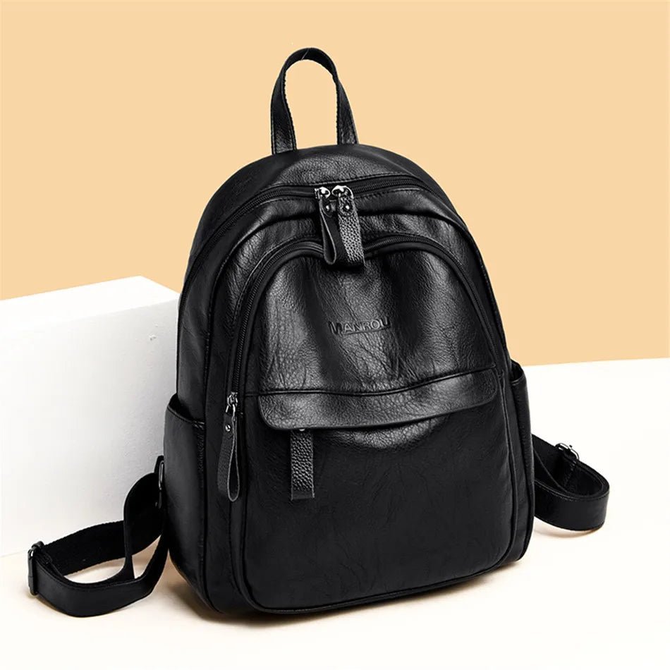 2024 weibliche Leder rucksäcke hochwertige Damen rucksäcke Luxus designer große Kapazität lässig Tages rucksack Mädchen Mochi las sac a dos - Blockshop.store